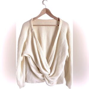 Twik Pale Yellow Knotted Knit Sweater